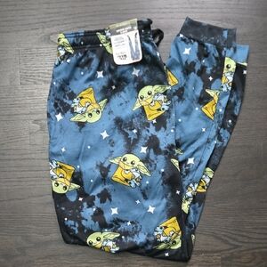 Star Wars Grogu Baby Yoda Sleepwear Lounge Pants Men's Size XL Blue and Black